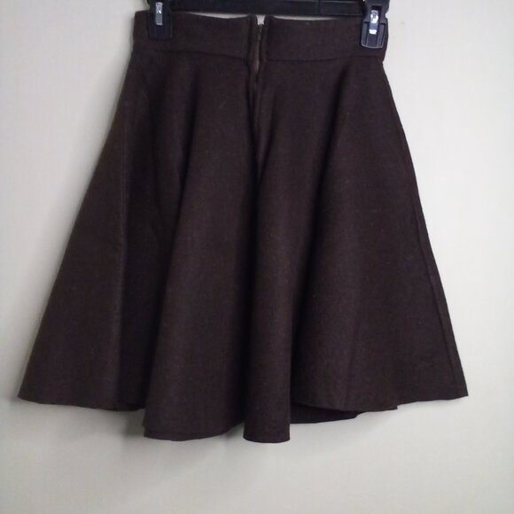 Vintage Handmade Felt Circle Skirt 25" Wasit XS Horse Carriage Brown - Picture 14 of 16
